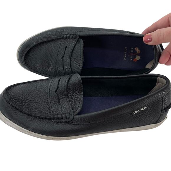Cole Haan Grand OS Nantucket Black Leather Slip On Comfy Penny Loafers Size 8.5 - Picture 1 of 11